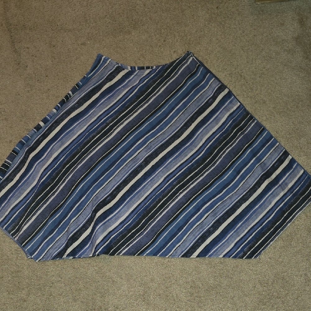 Staple Asymmetrical Striped Skirt in Blue and Black